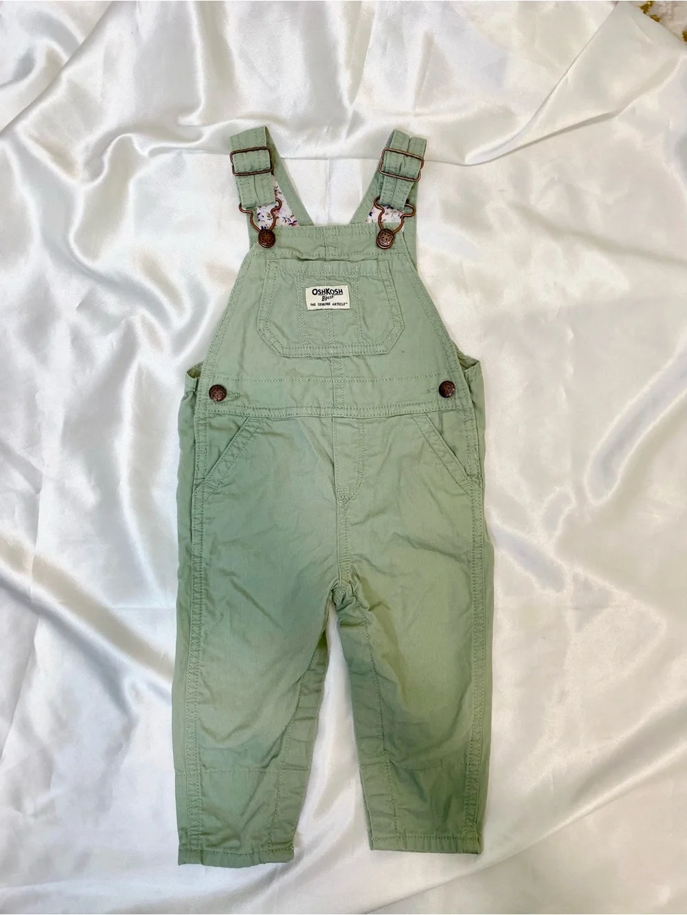 OshKosh B'gosh Sage Green Baby Overalls